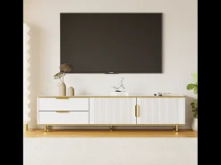 Móvel de TV baixo com duas gavetas e portas, para sala de estar, quarto, , 175x40x45cm^ Móvel De Tv