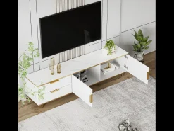 Móvel de TV baixo com duas gavetas e portas, para sala de estar, quarto, , 175x40x45cm^ Móvel De Tv