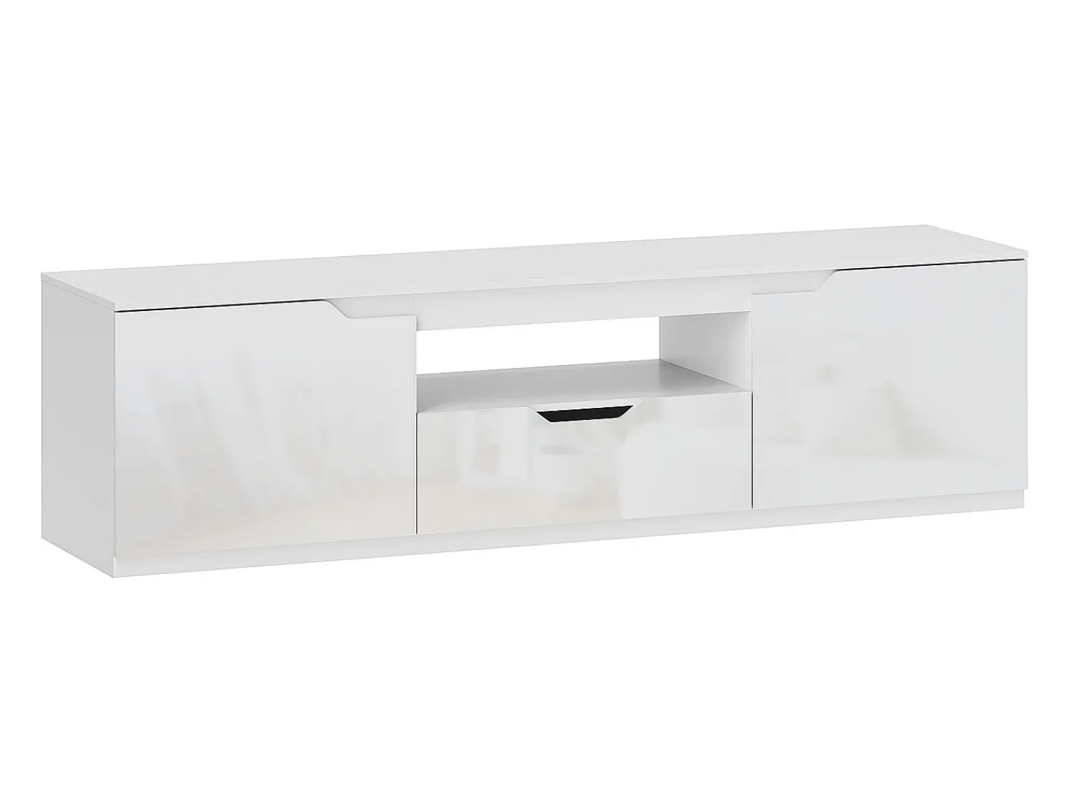 Móvel de TV baixo com 2 portas e 1 gaveta, 160 cm de comprimento - Design moderno e prático^ Móvel De Tv