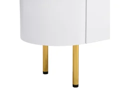 Móvel De Tv* Móvel de TV baixo com gavetas, puxadores e pés dourados, cantos arredondados, 174 x 35 x 41 cm, Branco