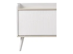 Hot Móvel de TV baixo com gavetas, Móvel de TV moderno com duas portas de correr, Cor branca e madeira Branco
