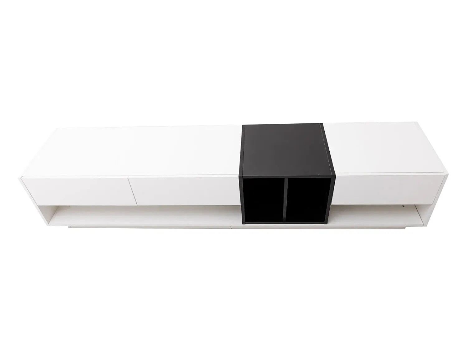 Sale Móvel de TV baixo e moderno com 3 gavetas e um compartimento de arrumação aberto, 190 x 40 x 34 cm, Branco