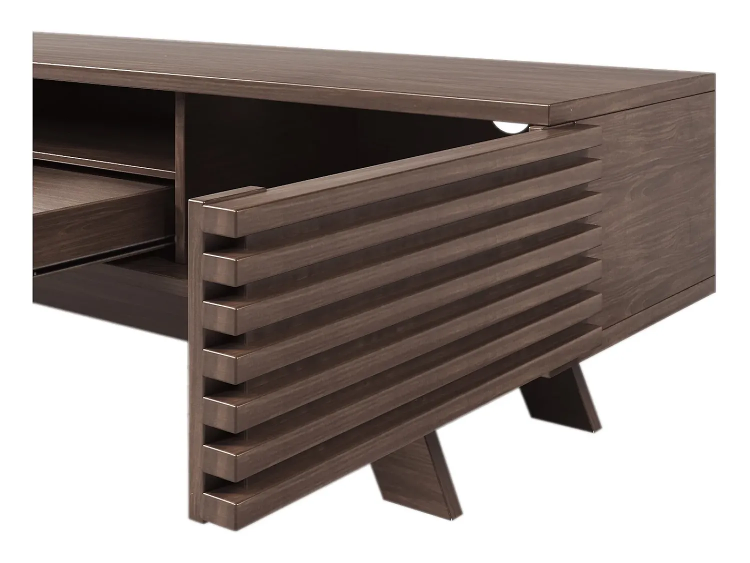 Móvel De Tv* Móvel de TV baixo em estilo retrô com 2 portas e 1 gaveta, cor madeira, para sala de estar, 150 x 40 x 44,5 cm Natural escuro