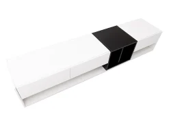 Móvel De Tv* Móvel de TV baixo moderno com 3 gavetas e compartimento de armazenamento aberto, 190 x 40 x 34 cm, Branco