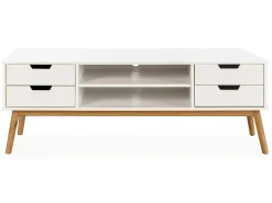 VS Venta-stock Móvel de TV Baku 1 porta e 2 gavetas , madeira maciça, 140 cm.^ Móvel De Tv