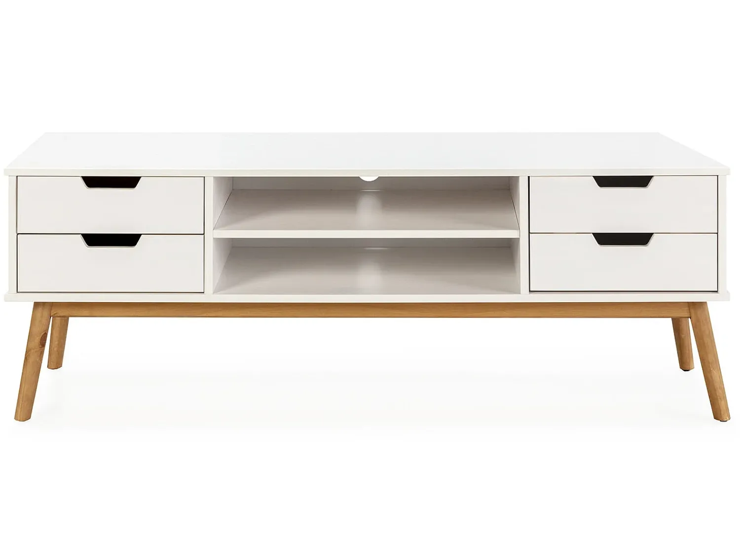VS Venta-stock Móvel de TV Baku 1 porta e 2 gavetas , madeira maciça, 140 cm.^ Móvel De Tv