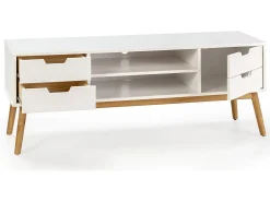 VS Venta-stock Móvel de TV Baku 1 porta e 2 gavetas , madeira maciça, 140 cm.^ Móvel De Tv