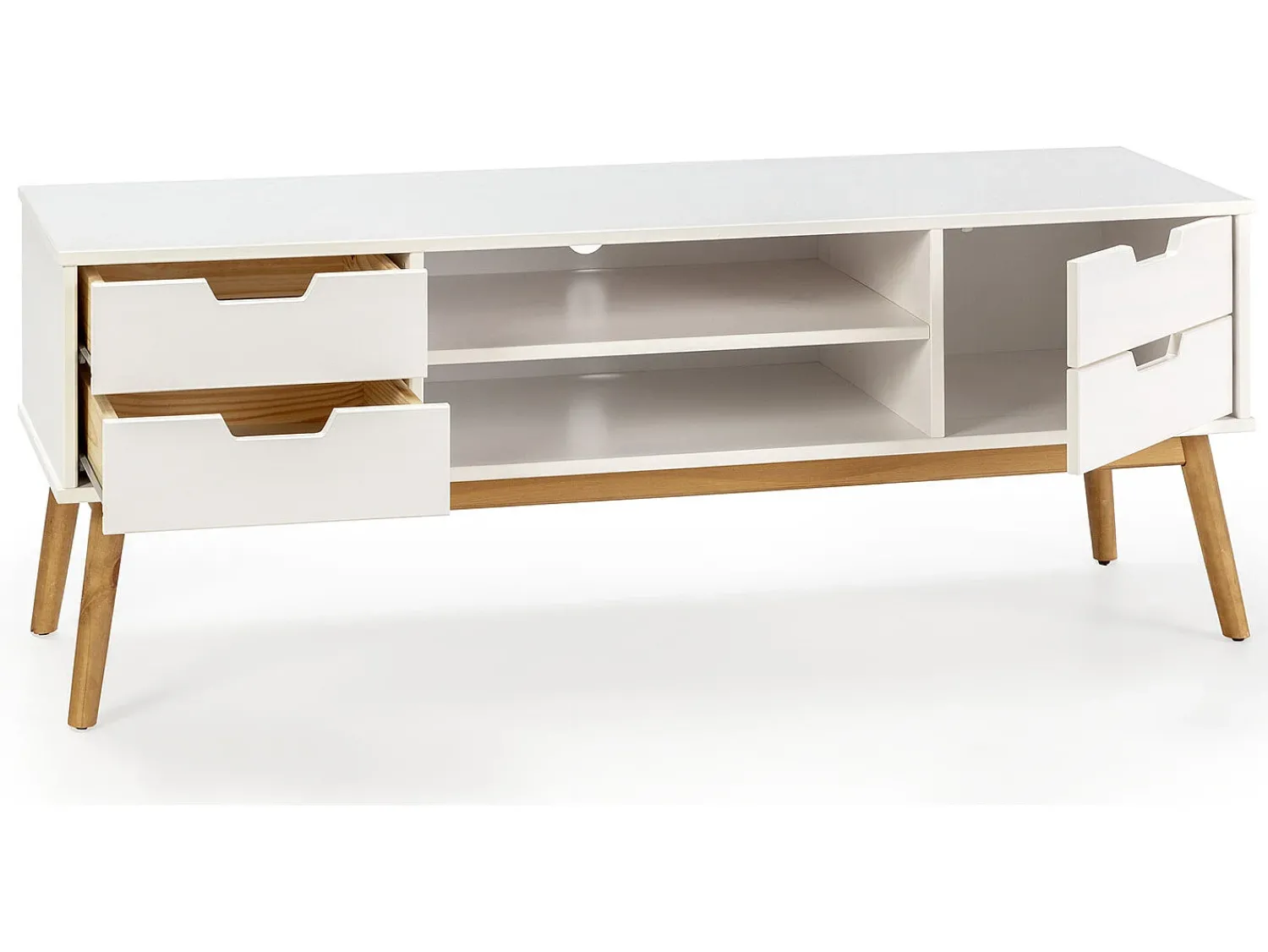 VS Venta-stock Móvel de TV Baku 1 porta e 2 gavetas , madeira maciça, 140 cm.^ Móvel De Tv