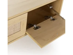 VS Venta-stock Móvel de TV Bella 3 Portas Cor Carvalho com vime Natural^ Móvel De Tv