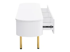 Hauss Spole Móvel de TV com 3 gavetas, tampo oval e pés dourados.^ Móvel De Tv