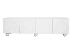 Hauss Spole Móvel de TV com 4 portas - Pés redondos - MDF e madeira PB^ Móvel De Tv