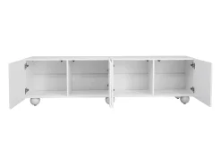Hauss Spole Móvel de TV com 4 portas - Pés redondos - MDF e madeira PB^ Móvel De Tv