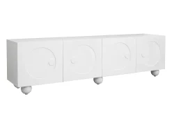 Hauss Spole Móvel de TV com 4 portas - Pés redondos - MDF e madeira PB^ Móvel De Tv