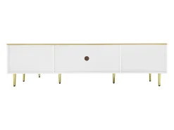 Móvel de TV com iluminação LED, cômoda com 4 gavetas e 2 portas de vidro temperado.^ Móvel De Tv