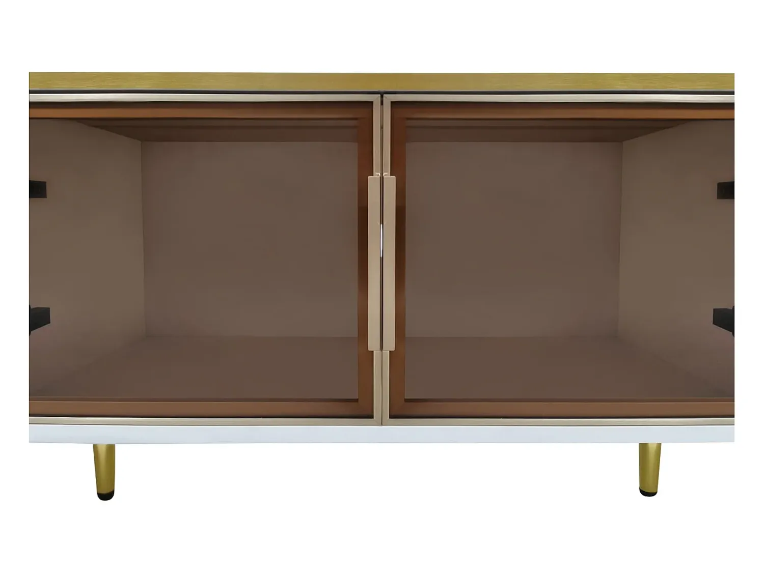 Móvel de TV com iluminação LED, cômoda com 4 gavetas e 2 portas de vidro temperado.^ Móvel De Tv
