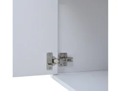 Móvel De Tv| Móvel de TV com iluminação LED - Móvel de TV com 2 gavetas e 2 portas - tampo em madeira e arrumação aberta Branco