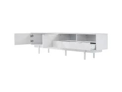Móvel De Tv*Hauss Spole Móvel de TV com linhas geométricas - 2 portas e 2 gavetas Branco