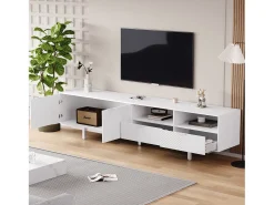 Móvel De Tv*Hauss Spole Móvel de TV com linhas geométricas - 2 portas e 2 gavetas Branco