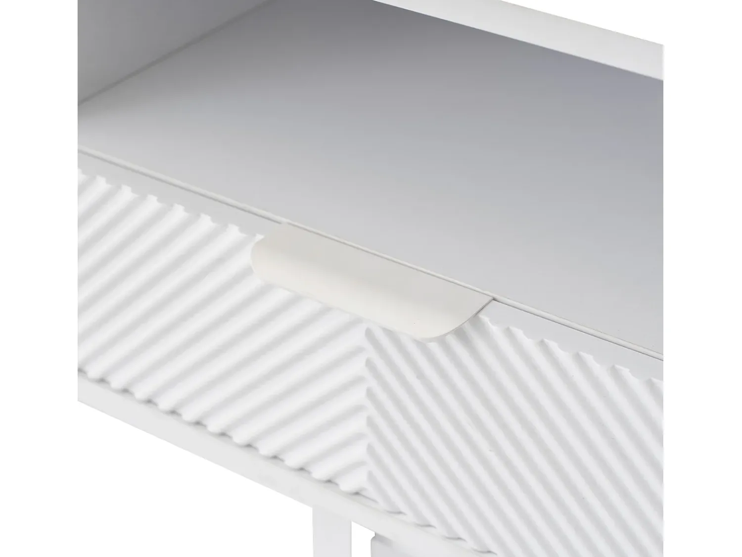 Móvel De Tv*Hauss Spole Móvel de TV com linhas geométricas - 2 portas e 2 gavetas Branco