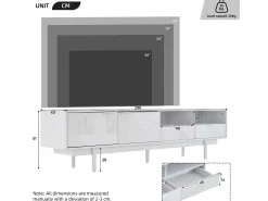 Móvel De Tv*Hauss Spole Móvel de TV com linhas geométricas - 2 portas e 2 gavetas Branco