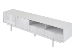 Móvel De Tv*Hauss Spole Móvel de TV com linhas geométricas - 2 portas e 2 gavetas Branco