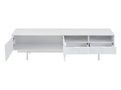 Móvel De Tv*Hauss Spole Móvel de TV com linhas geométricas - 2 portas e 2 gavetas Branco