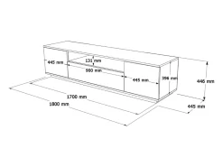 Outlet Concept-Usine Móvel de TV e Madeira 180cm TYRO Moderno com Arrumação Prática Branco