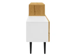 Clearance Hauss Spole Móvel de TV e madeira com 3 portas, modular em 2 partes, pés pretos Branco