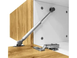 Clearance Hauss Spole Móvel de TV e madeira com 3 portas, modular em 2 partes, pés pretos Branco