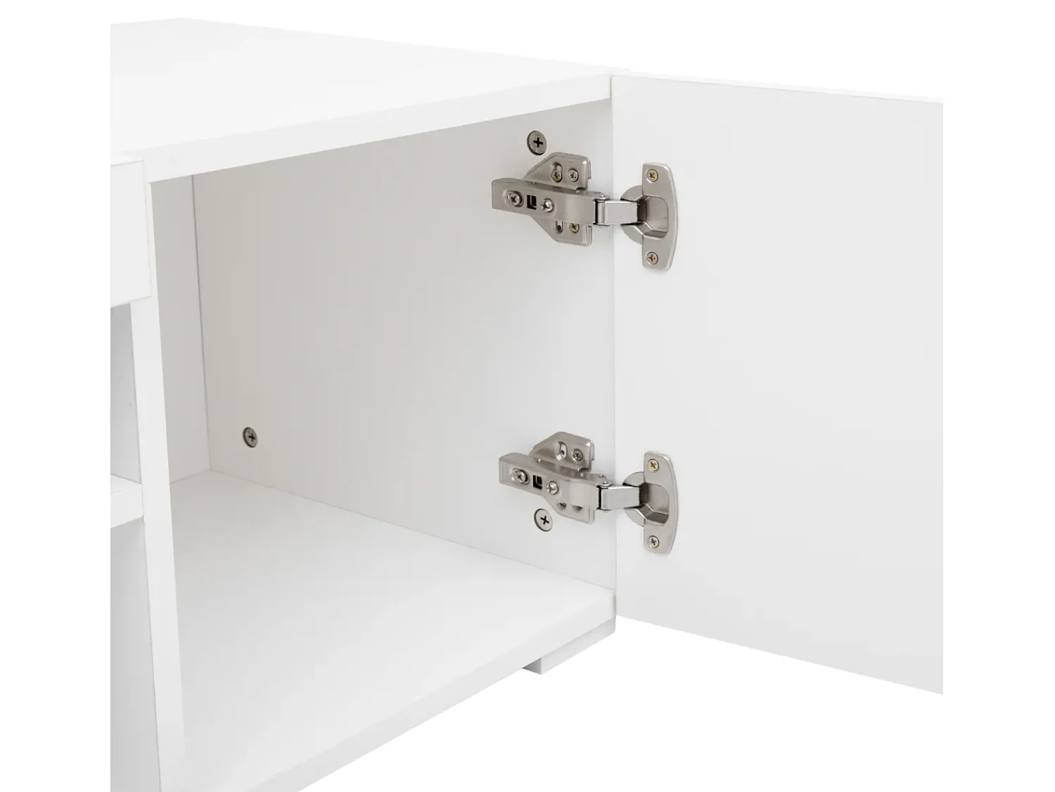 New Móvel de TV moderno, painel de luz, iluminação LED regulável, sala de estar e sala de jantar 240 cm (painel brilhante, não brilhante) Branco