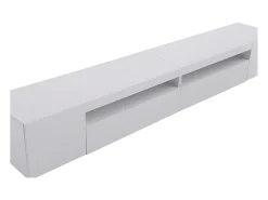 New Móvel de TV moderno, painel de luz, iluminação LED regulável, sala de estar e sala de jantar 240 cm (painel brilhante, não brilhante) Branco