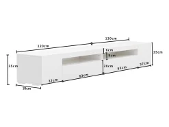 New Móvel de TV moderno, painel de luz, iluminação LED regulável, sala de estar e sala de jantar 240 cm (painel brilhante, não brilhante) Branco