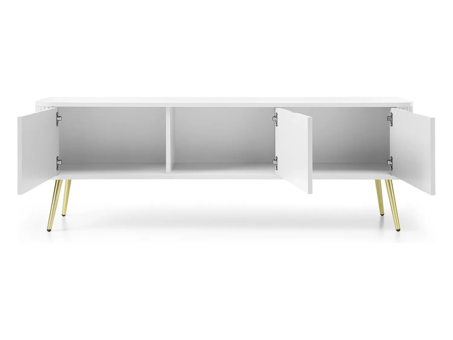 Móvel De Tv| Móvel de TV: , patas douradas, 168 x 57 x 39 cm Branco