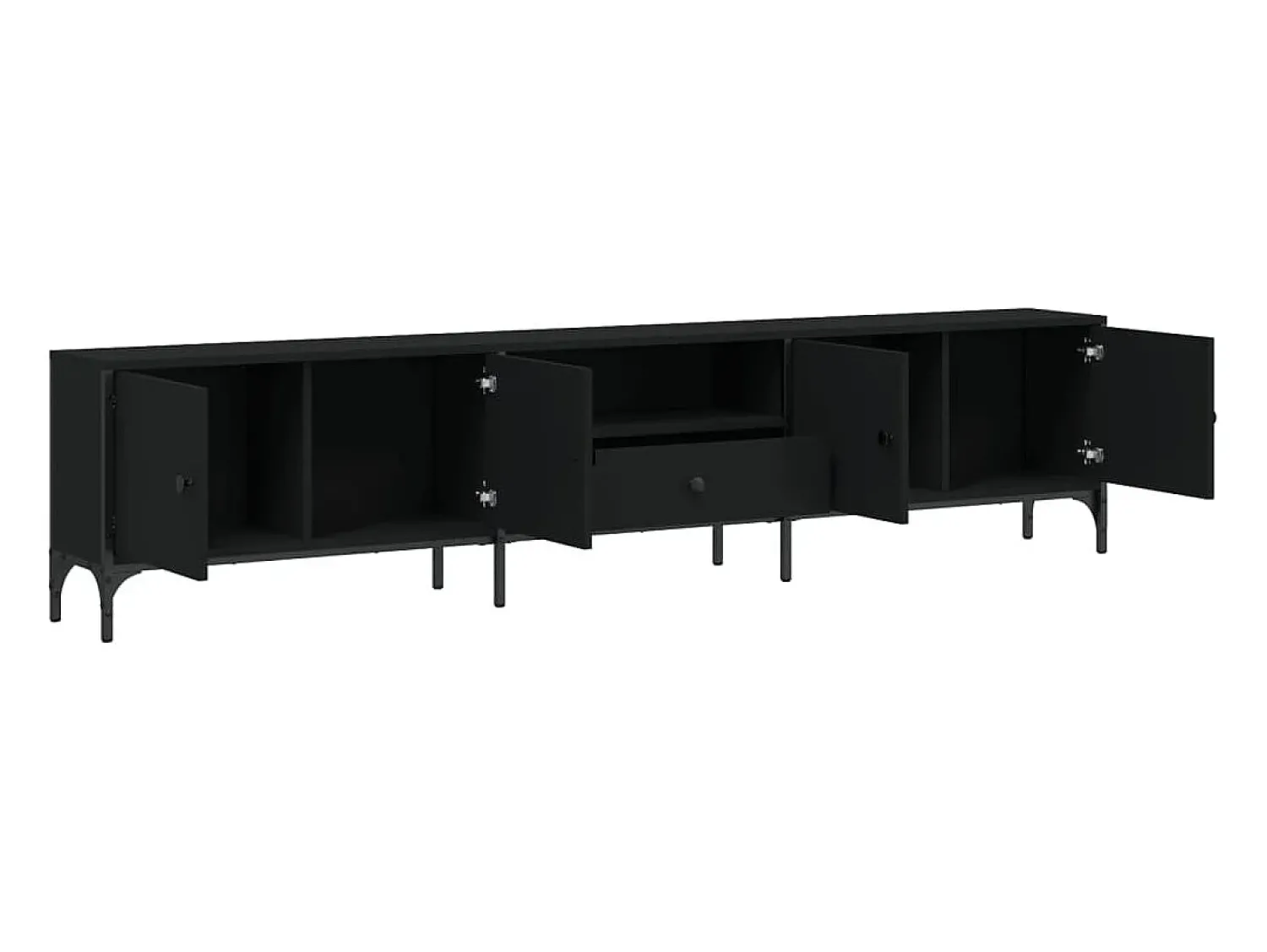 Móvel De Tv* Móvel de TV c/ gaveta 200x25x44 cm derivados de madeira PT623330 Preto