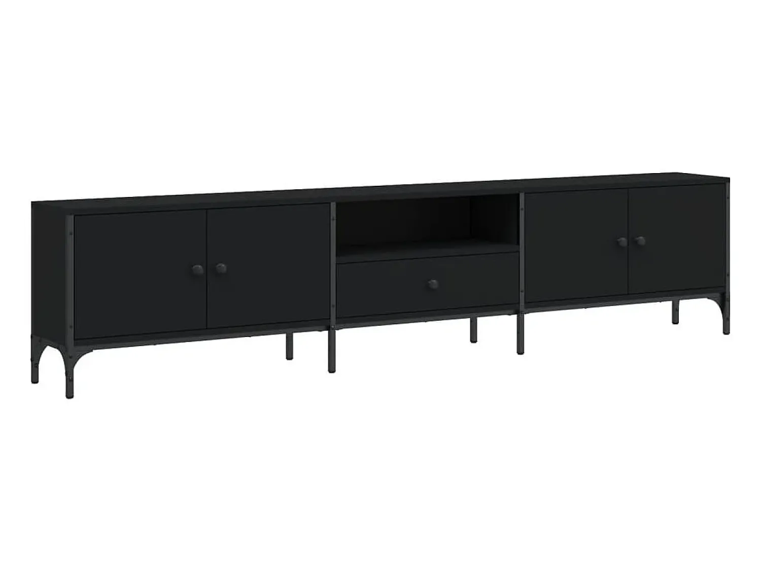 Móvel De Tv* Móvel de TV c/ gaveta 200x25x44 cm derivados de madeira PT623330 Preto