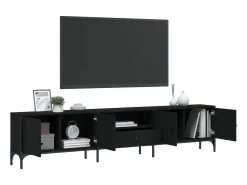 Móvel De Tv* Móvel de TV c/ gaveta 200x25x44 cm derivados de madeira PT623330 Preto