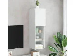 Móvel De Tv| Móvel de TV c/ luzes LED 30,5x30x102 cm PT711326 Branco