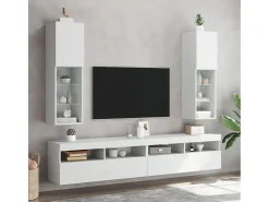 Móvel De Tv| Móvel de TV c/ luzes LED 30,5x30x102 cm PT711326 Branco