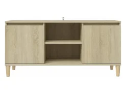 Móvel de TV c/ pernas de madeira 103,5x35x50 cm carvalho sonoma PT641714 Castanho