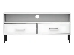 Móvel De Tv| Móvel de TV c/ pernas de metal pinho maciço OSLO PT327967 Branco