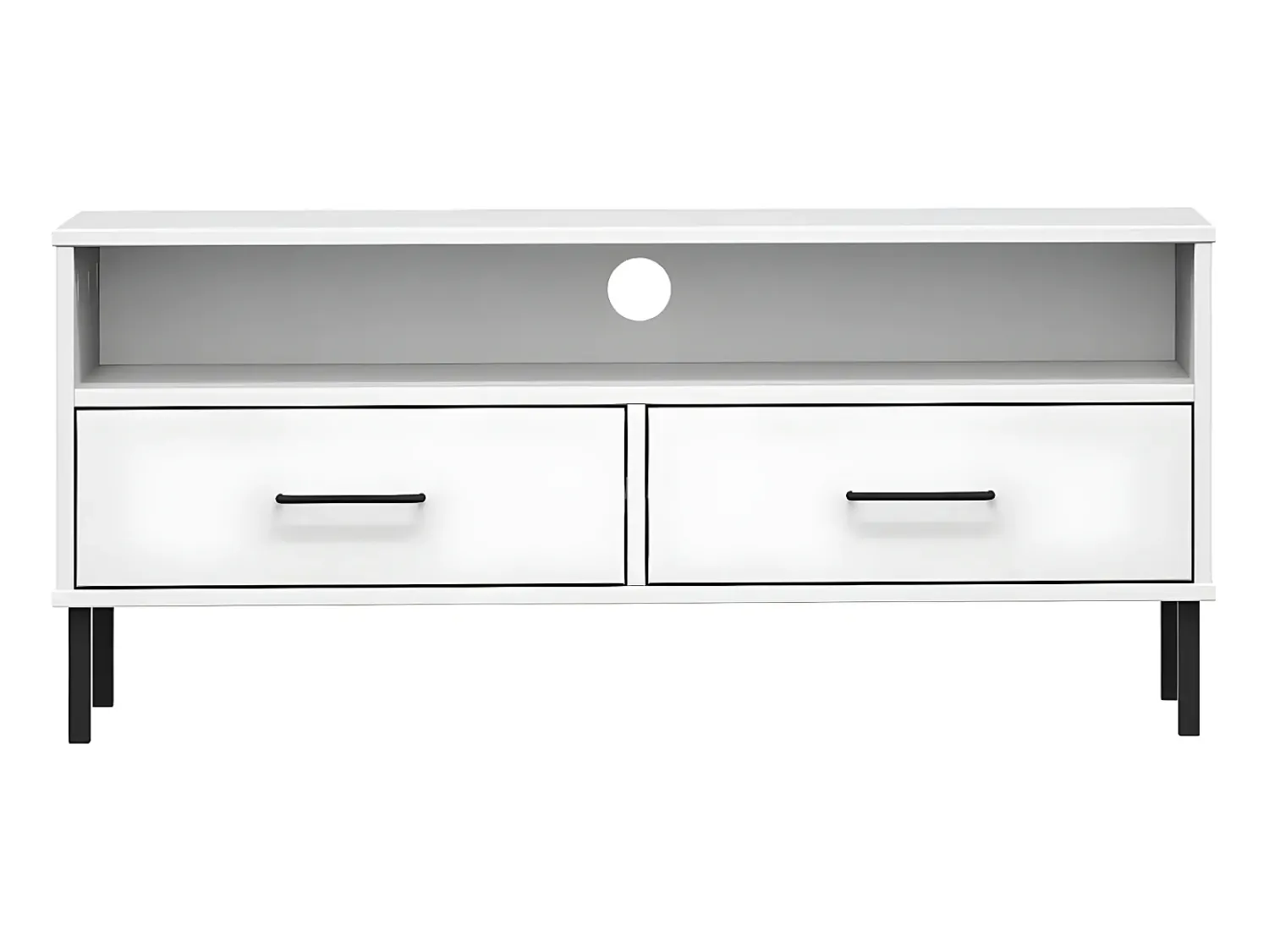 Móvel De Tv| Móvel de TV c/ pernas de metal pinho maciço OSLO PT327967 Branco