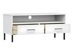 Móvel De Tv| Móvel de TV c/ pernas de metal pinho maciço OSLO PT327967 Branco