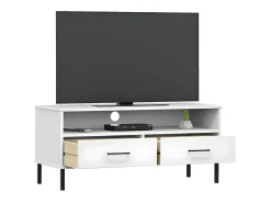 Móvel De Tv| Móvel de TV c/ pernas de metal pinho maciço OSLO PT327967 Branco