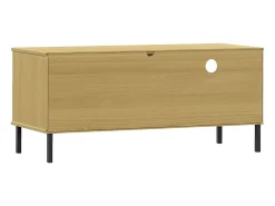 Móvel De Tv|vidaxl Móvel de TV c/ pernas de metal pinho maciço OSLO Castanho