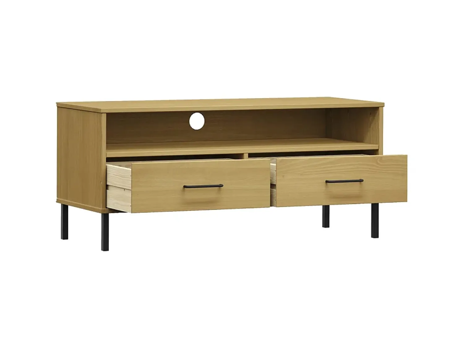 Best Móvel de TV c/ pernas de metal pinho maciço OSLO PT583086 Castanho