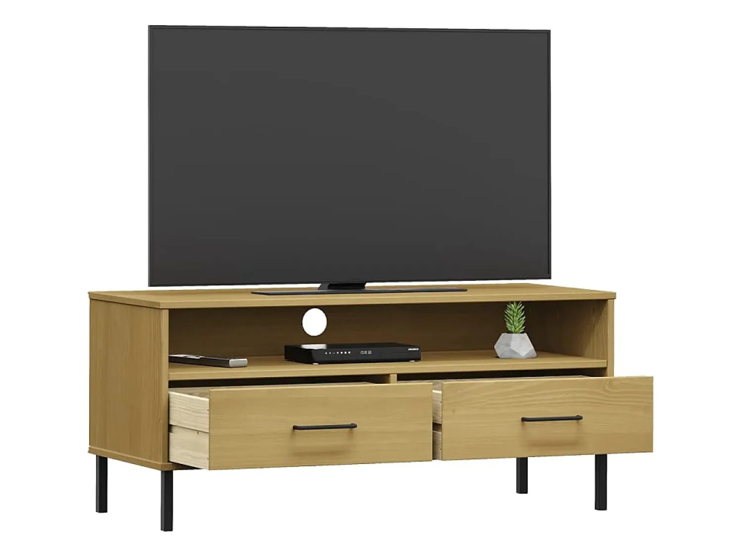 Best Móvel de TV c/ pernas de metal pinho maciço OSLO PT583086 Castanho
