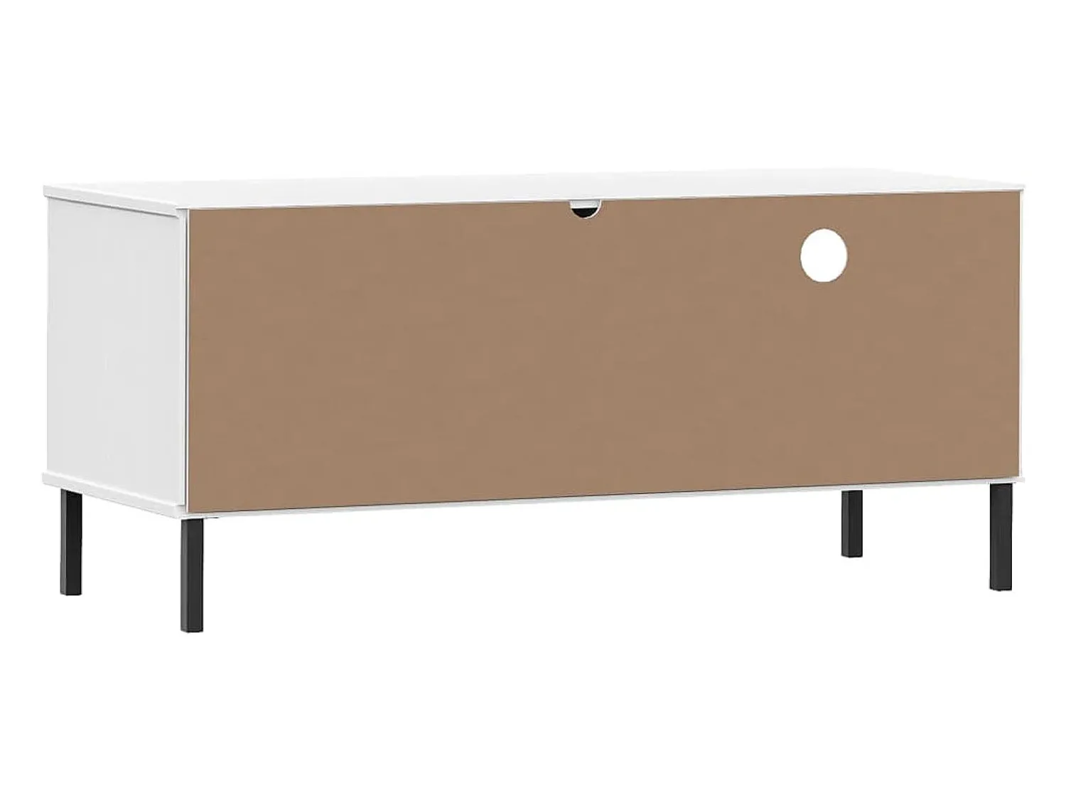 Móvel De Tv*vidaxl Móvel de TV c/ pernas de metal pinho maciço OSLO Branco