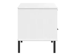Móvel De Tv*vidaxl Móvel de TV c/ pernas de metal pinho maciço OSLO Branco