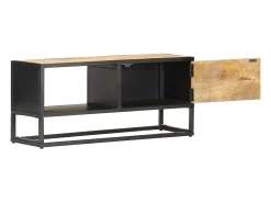 Discount Móvel de TV c/ porta esculpida 90x30x40 cm mangueira áspera PT486961 Castanho