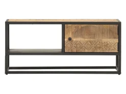 Discount Móvel de TV c/ porta esculpida 90x30x40 cm mangueira áspera PT486961 Castanho